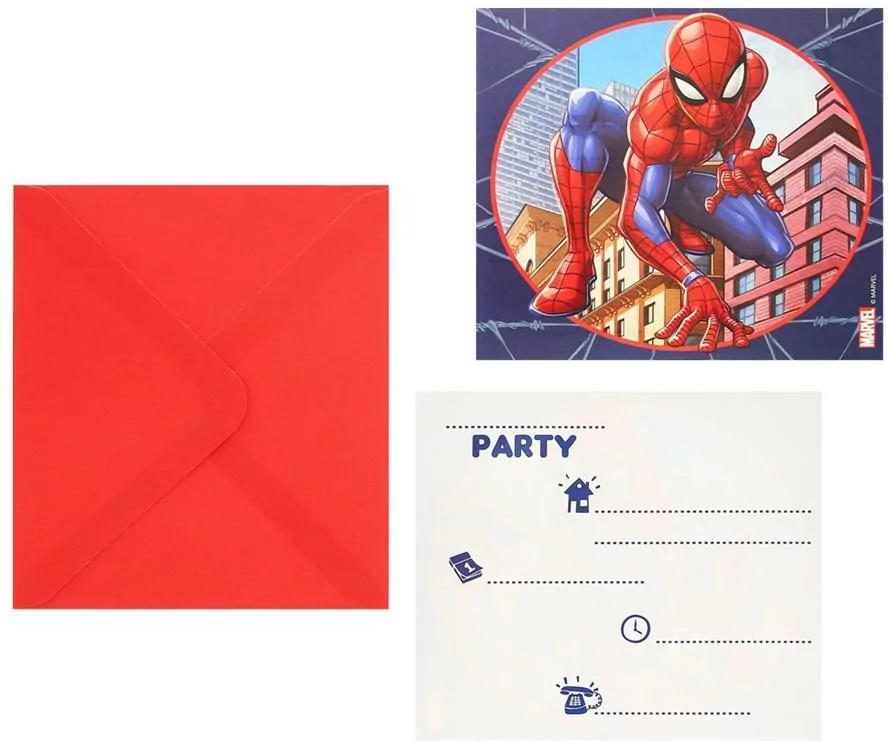 Zaproszenia z kopertami. Spiderman - tantis.pl