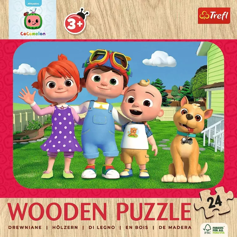 Puzzle drewniane 24 Wesoły Cocomelon TREFL - tantis.pl