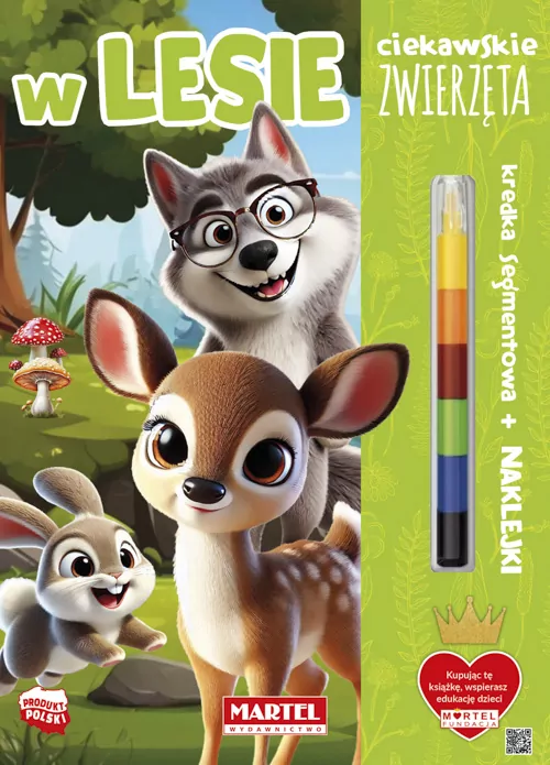 Ciekawskie zwierzęta W lesie z kredką i naklejkami - tantis.pl