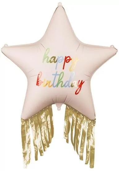 Balon foliowy Gwiazda z frędzlami 72x72cm - tantis.pl