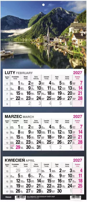 Kalendarz 2027 Trójdzielny Miasto w górach - tantis.pl