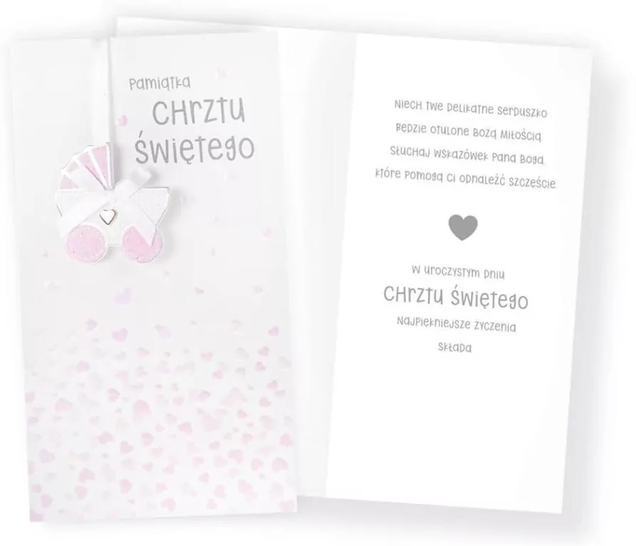 Karnet. Chrzest (różowy) - tantis.pl