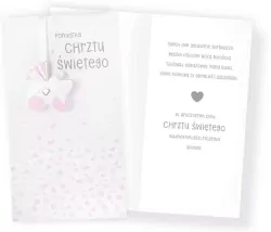 Karnet. Chrzest (różowy)