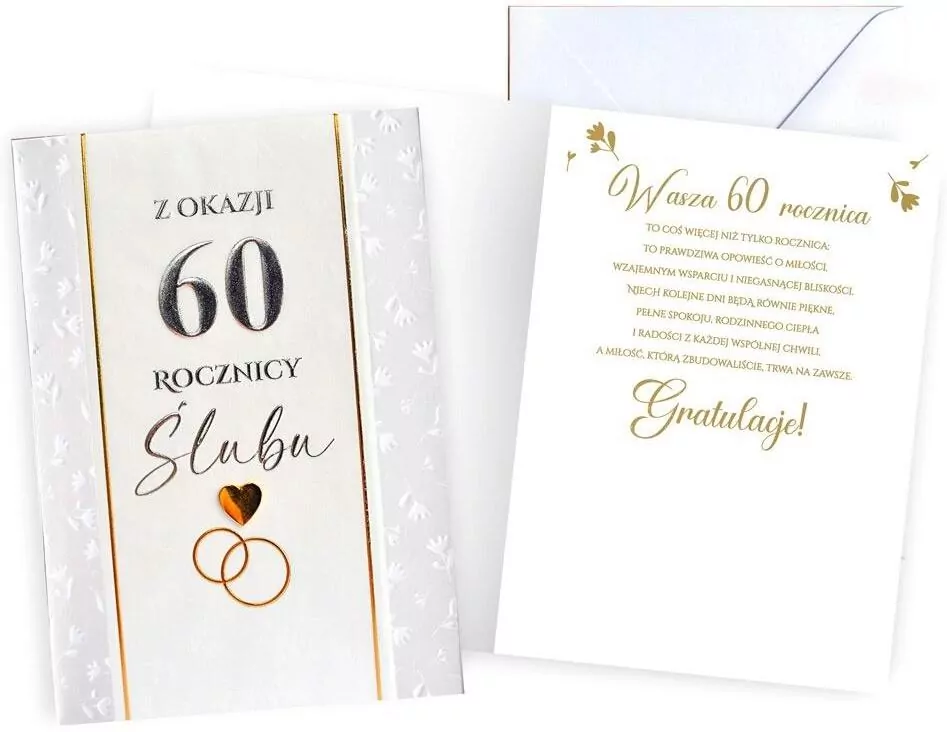 Karnet Rocznica ślubu 60 - tantis.pl
