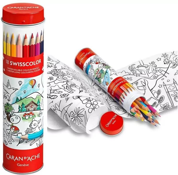 Kredki Swisscolor w tubie z kolorowanką 18 kolorów - tantis.pl