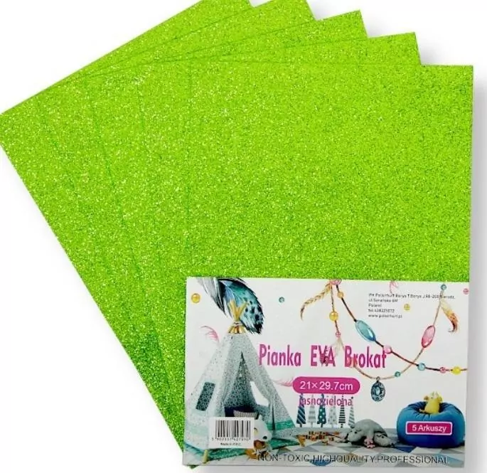Pianka brokatowa jasnozielona 21x29,7cm - tantis.pl