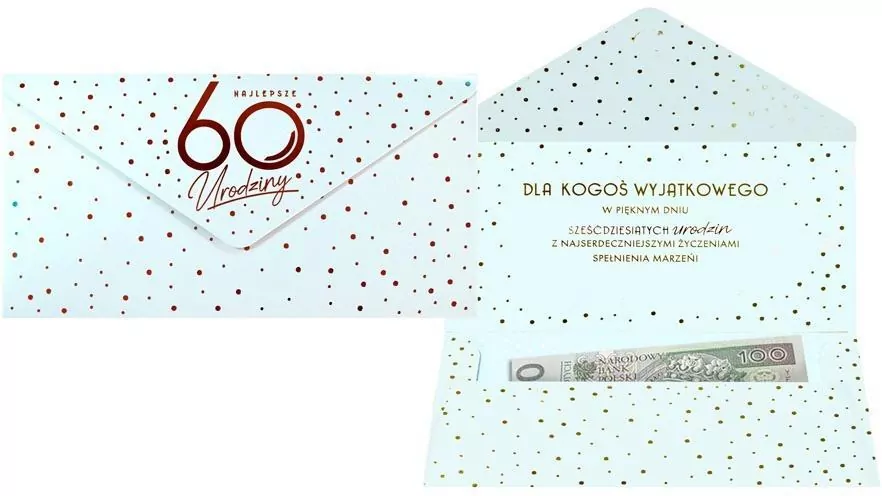 Koperta podarunkowa Elite Urodziny 60 - tantis.pl