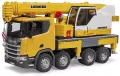 Scania Super 560R. Ciężarówka żółta z dźwigiem - tantis.pl