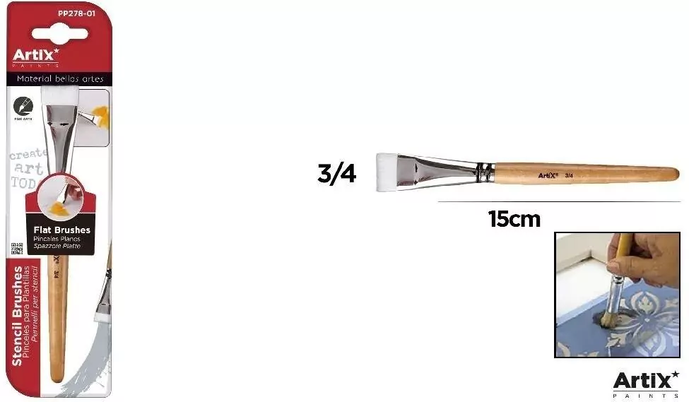 Płaski pędzel 3/4 do szablonów - tantis.pl