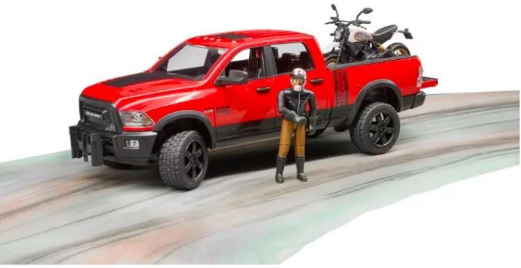 Bruder. Auto Dodge RAM 2500 Power Wagon z motocyklem Ducati, 02502 - tantis.pl