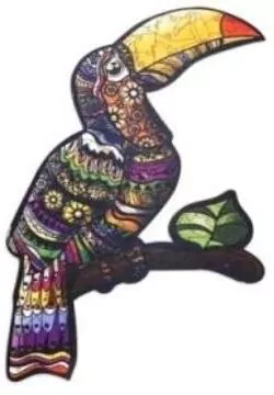 Puzzle drewniane eko 60. Tropikalny tukan A4 - tantis.pl