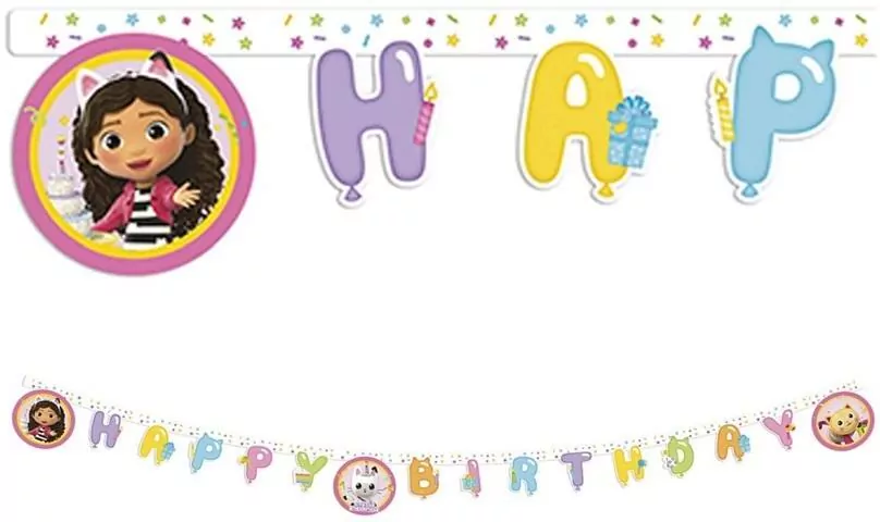 Banner Gabby's Dollhouse. Happy Birthday - tantis.pl