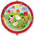 Balon foliowy 46cm Happy Birthday Farmyard - tantis.pl