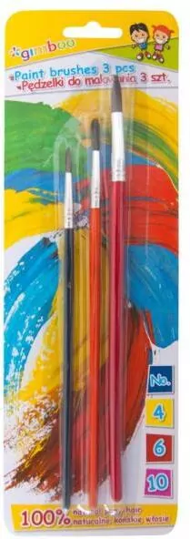 Pędzelki gimboo 3 sztuki 4/6/10 blister - tantis.pl