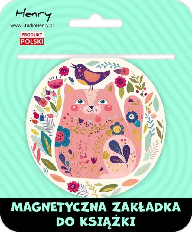 Zakładka magnetyczna kulka 2 kot różowy - tantis.pl