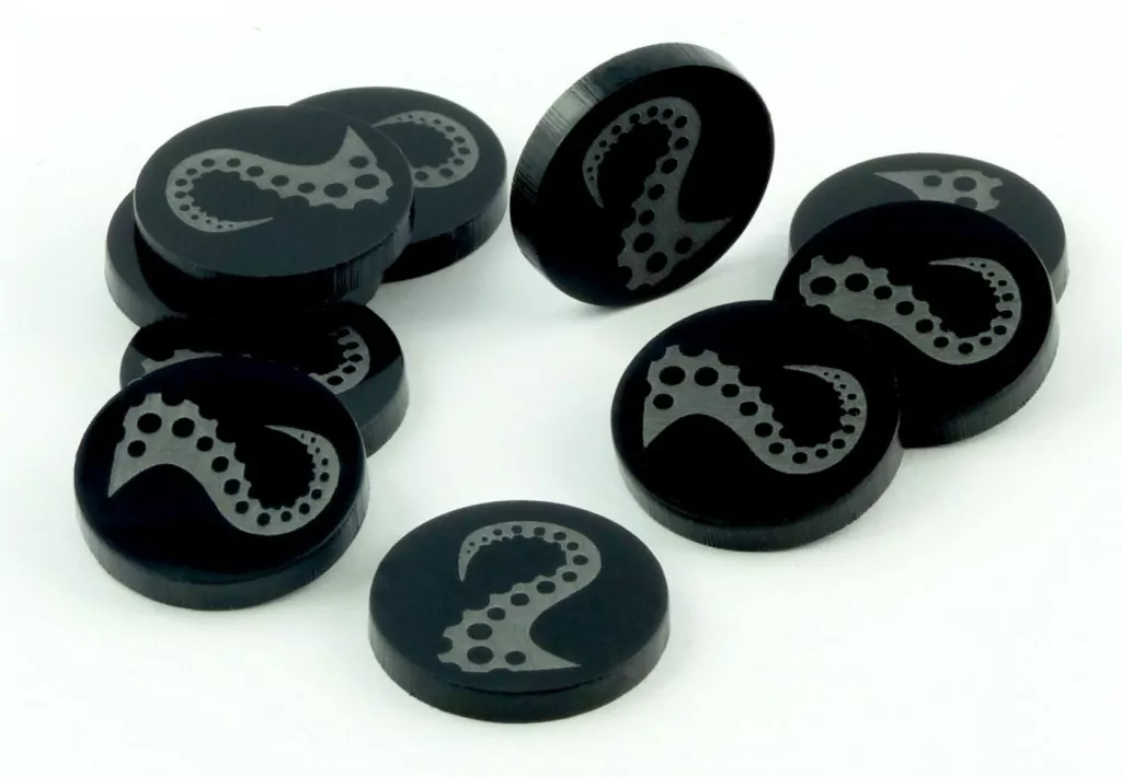 Znaczniki akrylowe okrągłe 22x3mm. Macka. Czarne - tantis.pl