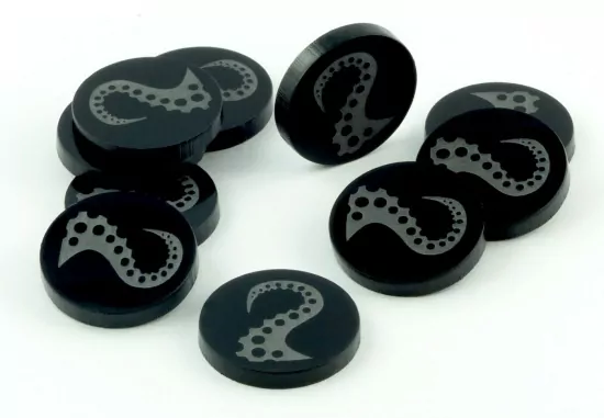 Znaczniki akrylowe okrągłe 22x3mm. Macka. Czarne