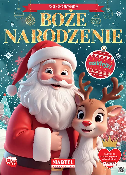 Boże Narodzenie. Kolorowanka z naklejkami - tantis.pl