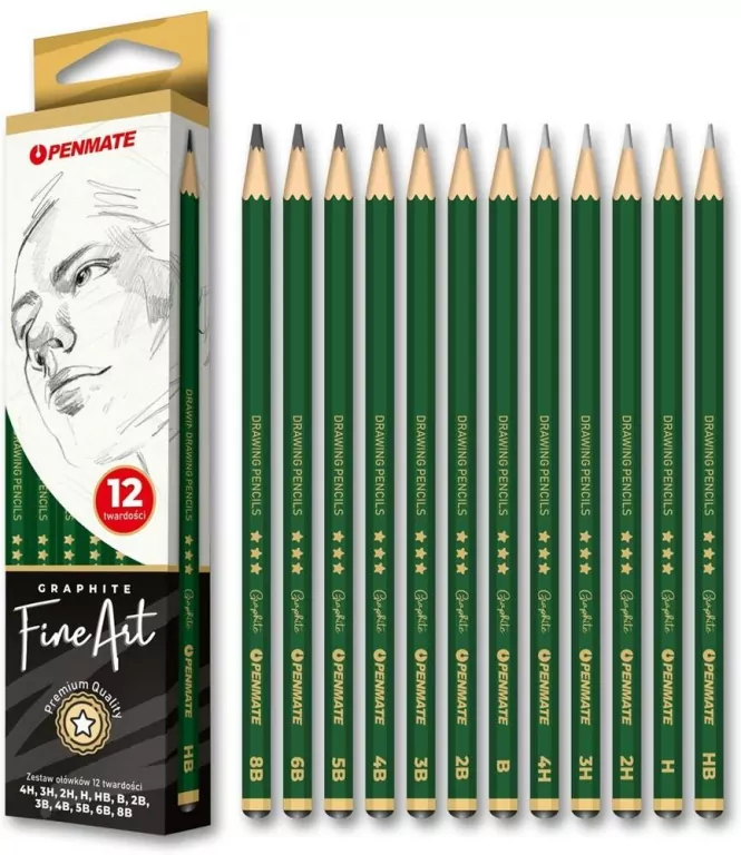 Zestaw ołówków Fine Art twardość 4H-8B - tantis.pl