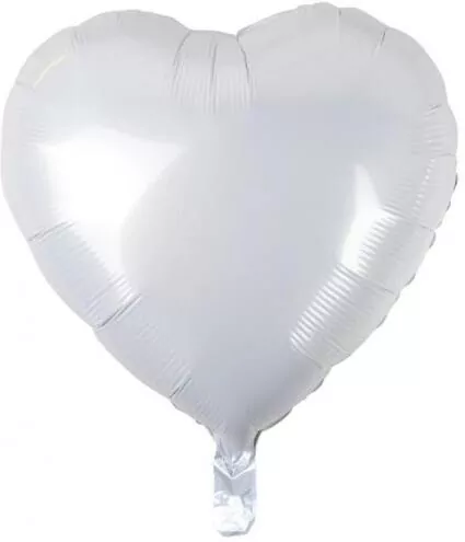 Balon foliowy serce białe 45cm - tantis.pl