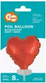 GoDan. Balon foliowy. Serce na patyczku, czerwone 8cm - tantis.pl