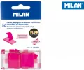Indeksy transparentne Milan FLUO róż 45 x 25 mm, 50 szt. - tantis.pl