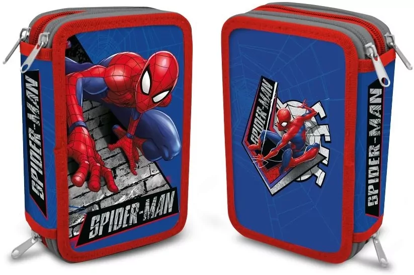 Piórnik 2-komorowy z wyposażeniem Spiderman SP50052 - tantis.pl