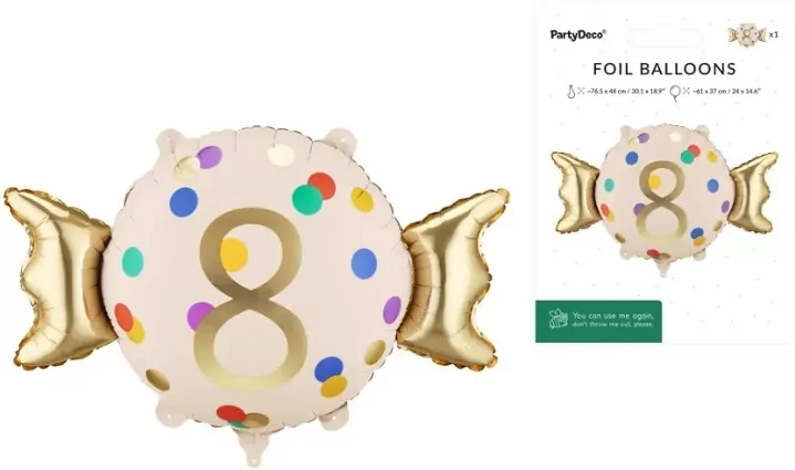 Balon foliowy Cukierek 8 61x37cm - tantis.pl