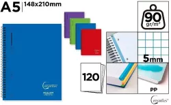 Notatnik A5/120K kołowy kratka MIX