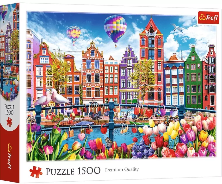 Puzzle 1500 Kolorowy Amsterdam TREFL - tantis.pl