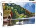 Puzzle 500 Landscape: Swans on a Lake - tantis.pl