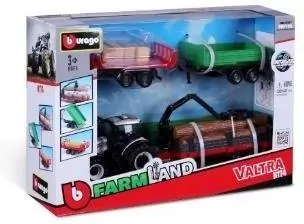 Tractor Gift Set Valtra + 3 trailers 10cm BBURAGO - tantis.pl