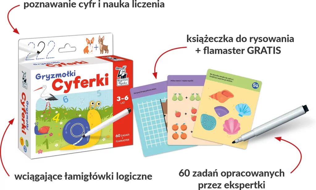 Cyferki. Gryzmołki. Kapitan Nauka - tantis.pl
