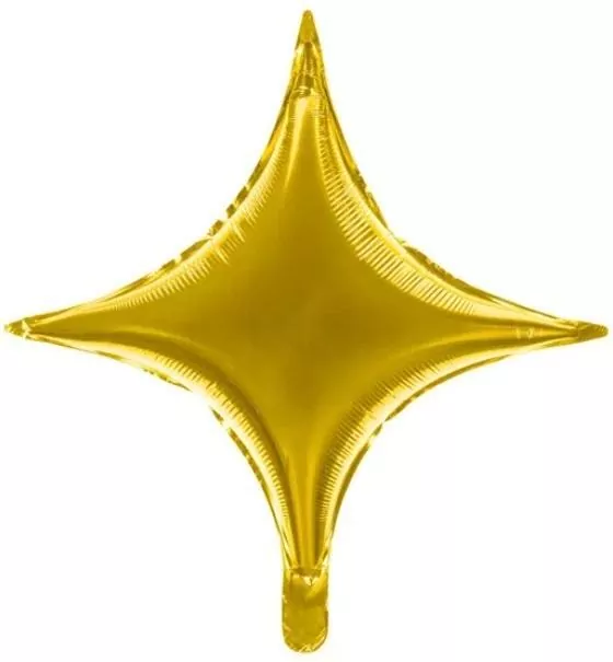Balon foliowy Gwiazda 4-ramienna złota 45cm - tantis.pl