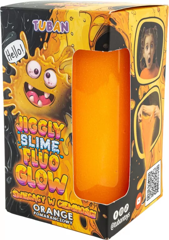 Jiggly Slime Fluo Glow pomarańczowy - tantis.pl