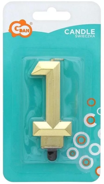 Świeczka Cyfra 1 Diament 7.6cm - tantis.pl