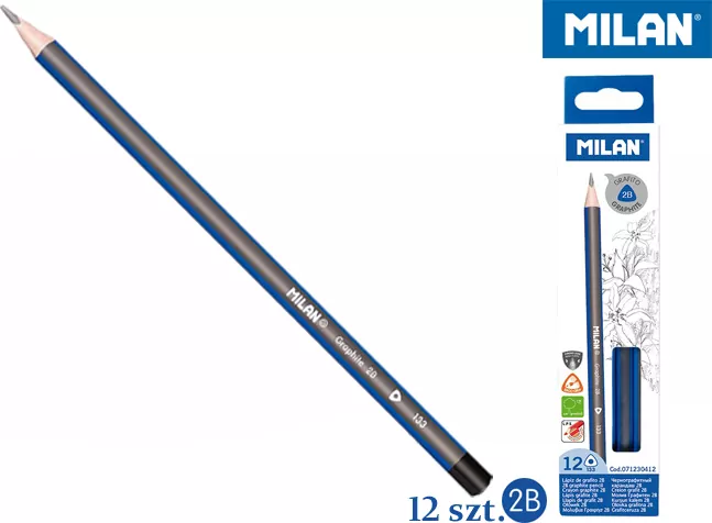 Ołówek trójkątny 2B  MILAN - tantis.pl