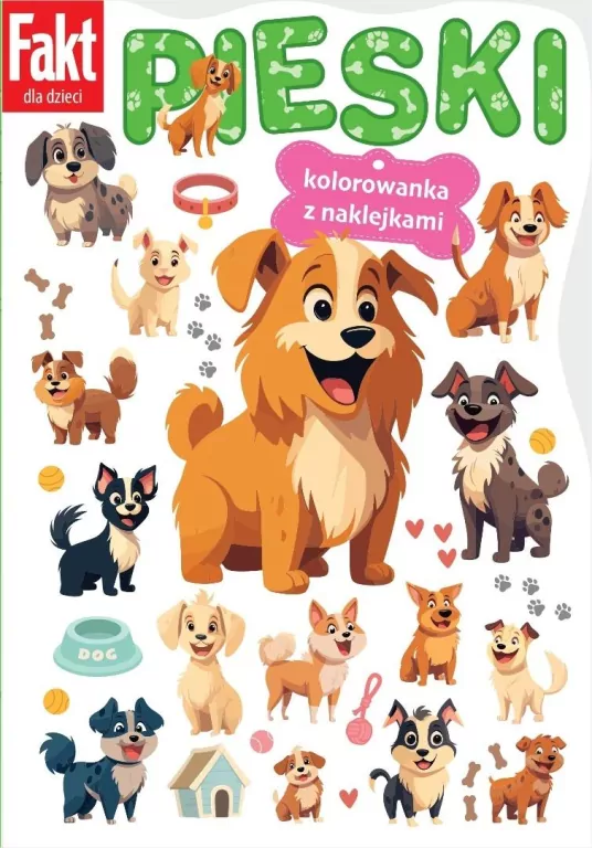 Pieski. Kolorowanka z naklejkami - tantis.pl