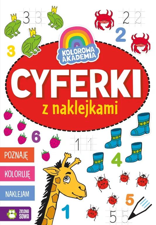 Cyferki z naklejkami. Kolorowa Akademia - tantis.pl