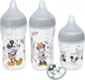 NUK. Perfect Match. Zestaw 4-częściow: 3 butelki, 1 smoczek. Mickie i Minnie - tantis.pl