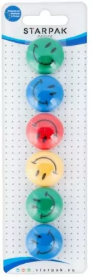 Magnes. Emotikony II. Średnica 30 mm. 6 sztuk