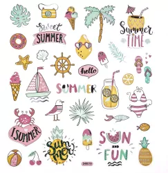 Naklejki z brokatem wakacje