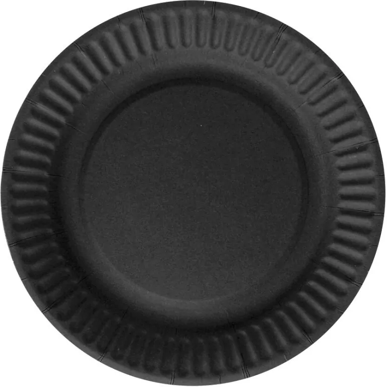 Talerzyki papierowe, czarne, 18 cm, 6 szt - tantis.pl