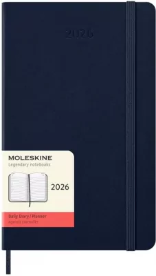 Kalendarz 2026 12M Moleskine L twarda oprawa dzienny Sapphire Blue 13x21cm