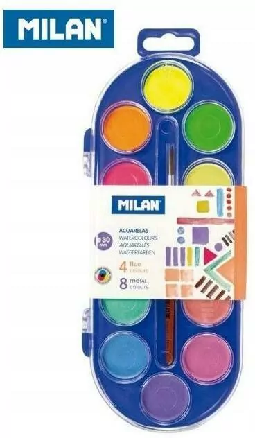 Farby akwarelowe 12 kolorów MILAN - tantis.pl