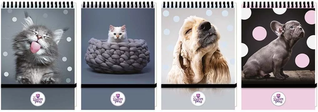 Kołonotes A6/96K kratka na gumkę The Sweet Pets - tantis.pl