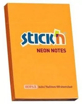 Notes samoprzylepny 76x51mm neon pomarańczowy - tantis.pl