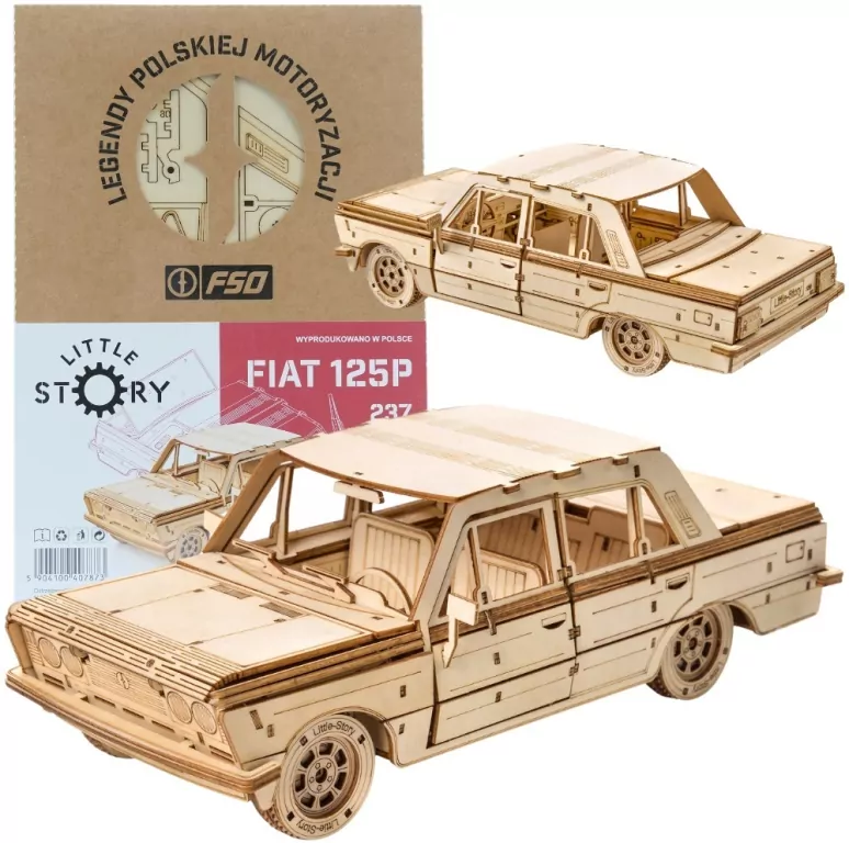 Puzzle Drewniane 3D, Fiat 125p - tantis.pl