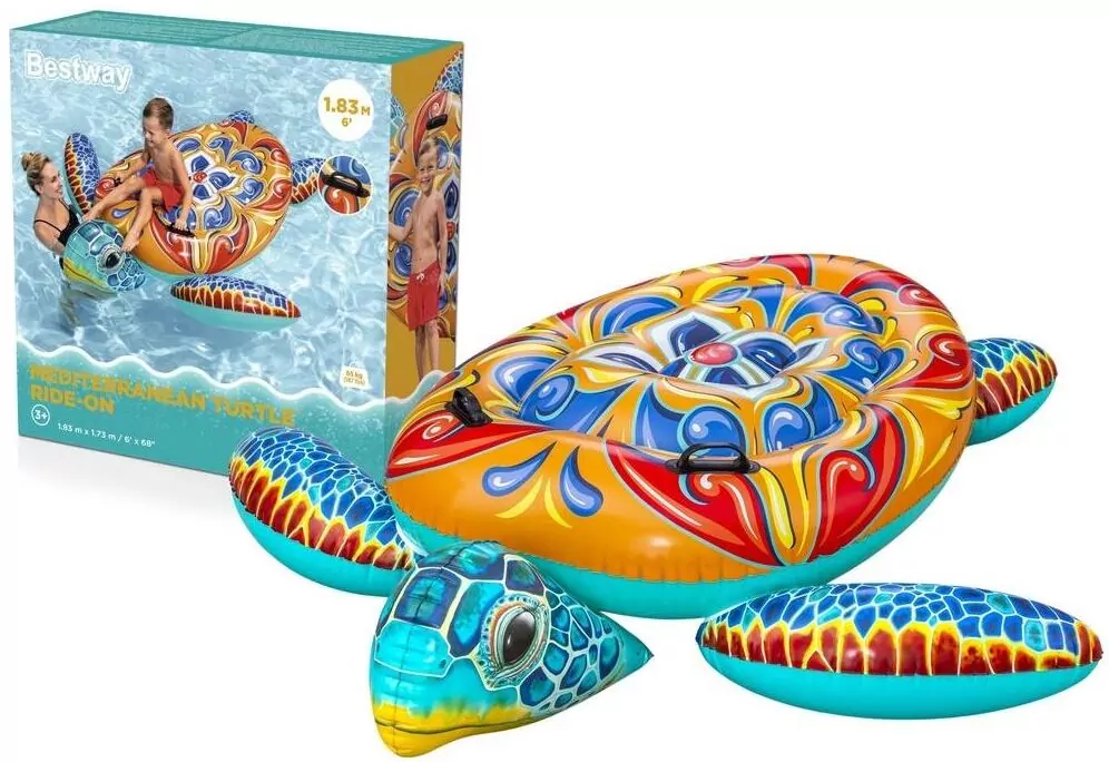 Materac dmuchany żółw 183x173cm - tantis.pl