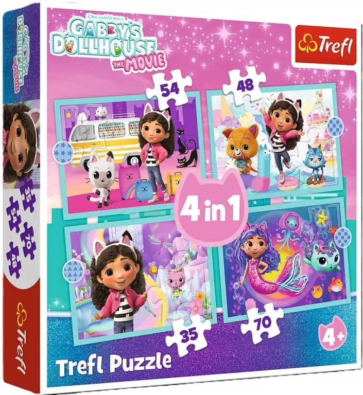 Puzzle 4w1 Wielka przygoda Gabby TREFL - tantis.pl